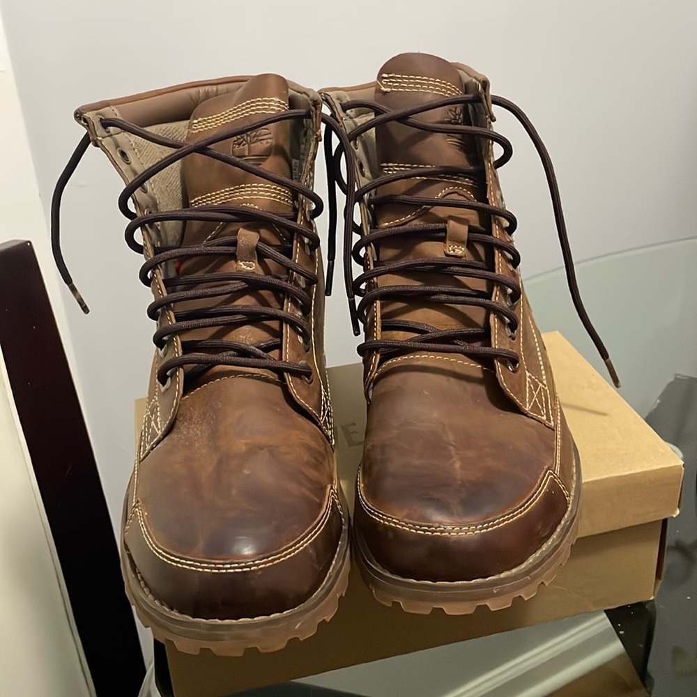 BRAND NEW NEVER WORN MEN TIMBERLAND BOOTS TANNED BROWN RUSTIC LOOK